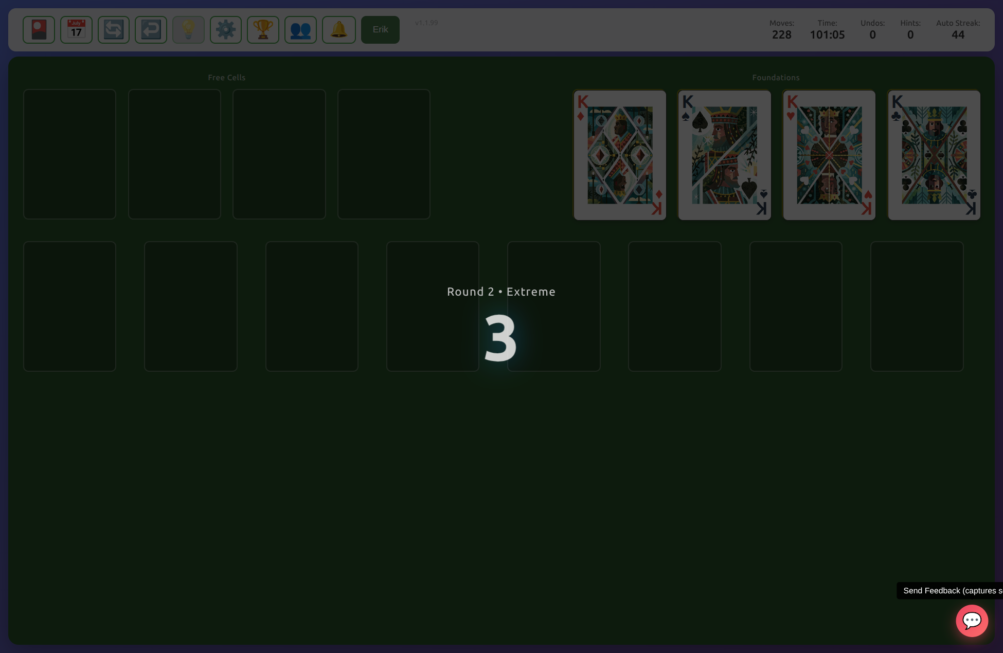 Countdown timer before a group play round starts